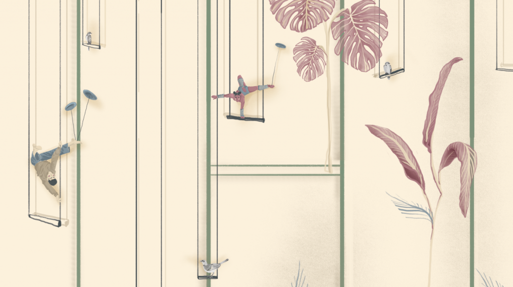 "Acrobatics in the attic" detail